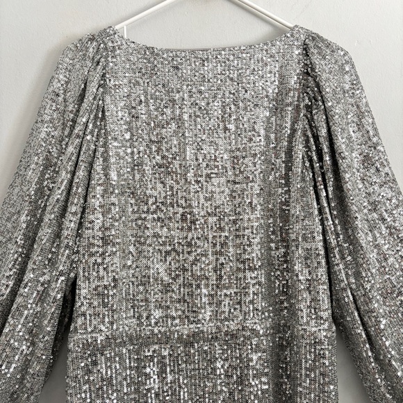 Emerson Fry Shimmering Silver Midi Dress - Picture 11 of 13